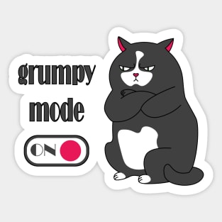 Grumpy mode on fat cat Sticker